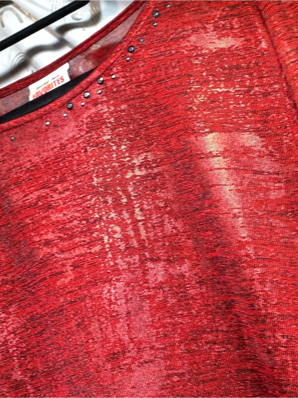 Ruby Rd. Red Sparkle Tunic Top - Picture 3 of 7